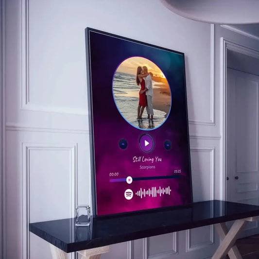 Personalizuotas Spotify muzikos grotuvo įrėmintas plakatas su jūsų nuotrauka, daina ir spotify kodu  Posteris(Plakatas) -  dovanokis.lt