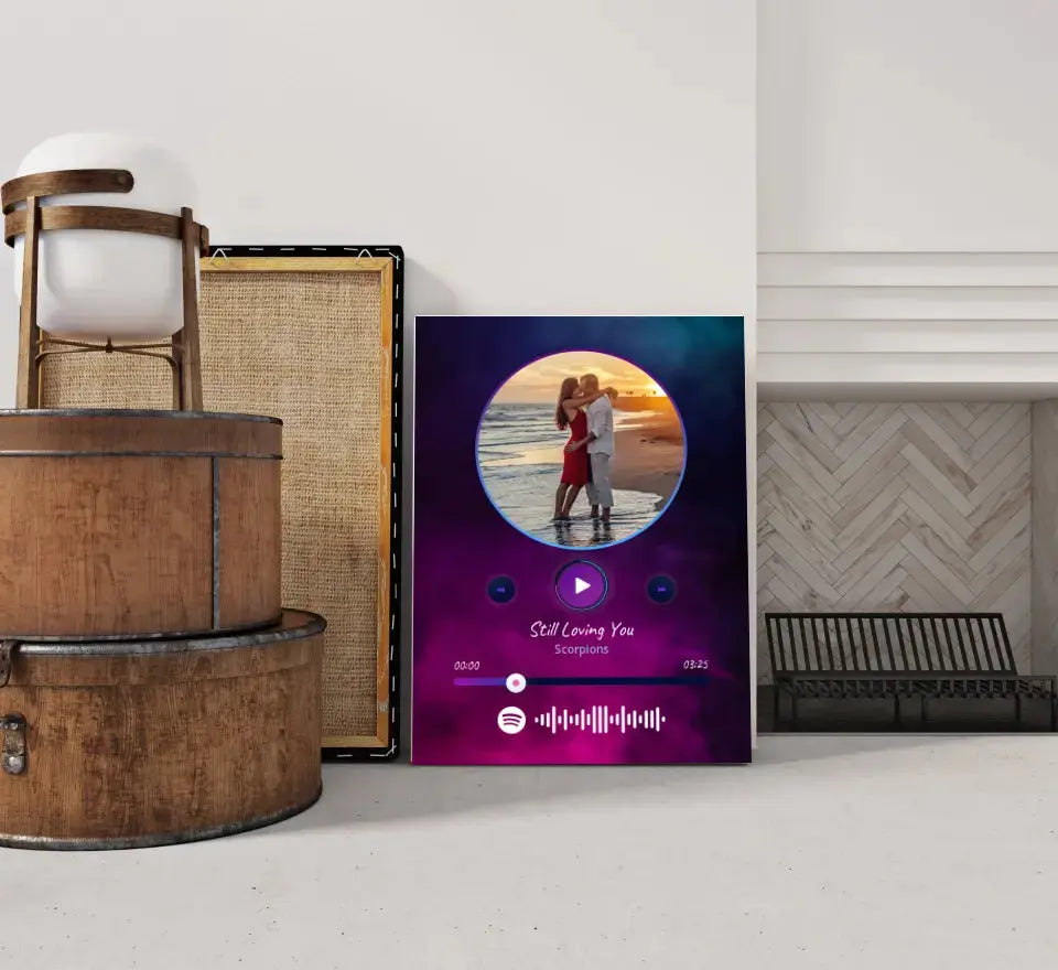 Personalizuotas Spotify muzikos grotuvas ant drobės su jūsų nuotrauka, daina ir spotify kodu  Drobe -  dovanokis.lt