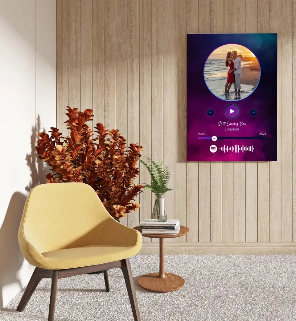 Personalizuotas Spotify muzikos grotuvas ant drobės su jūsų nuotrauka, daina ir spotify kodu  Drobe -  dovanokis.lt