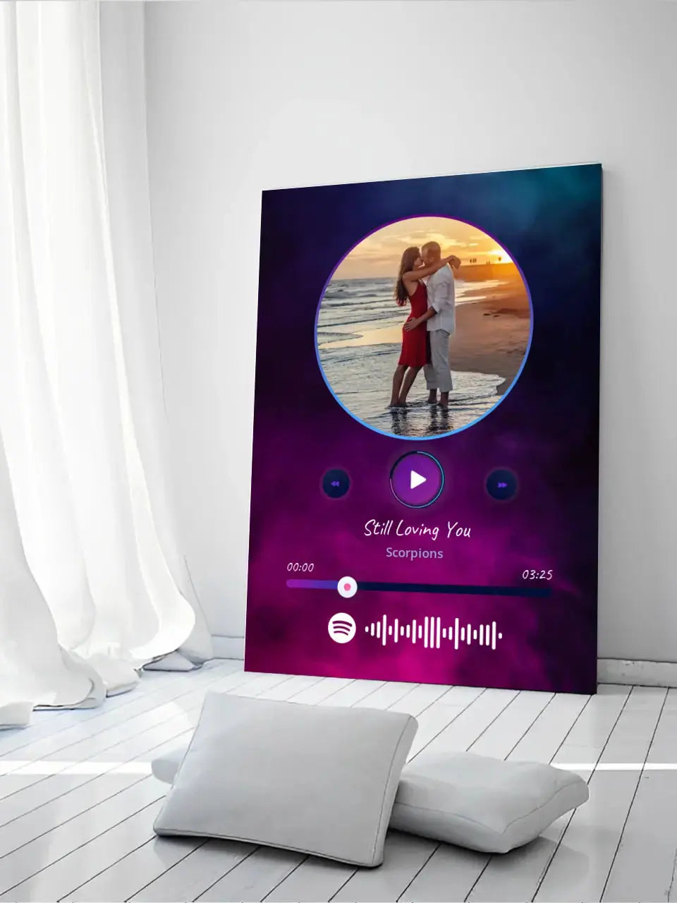 Personalizuotas Spotify muzikos grotuvas ant drobės su jūsų nuotrauka, daina ir spotify kodu  Drobe -  dovanokis.lt