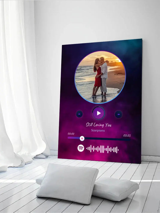 Personalizuotas Spotify muzikos grotuvas ant drobės su jūsų nuotrauka, daina ir spotify kodu  Drobe -  dovanokis.lt