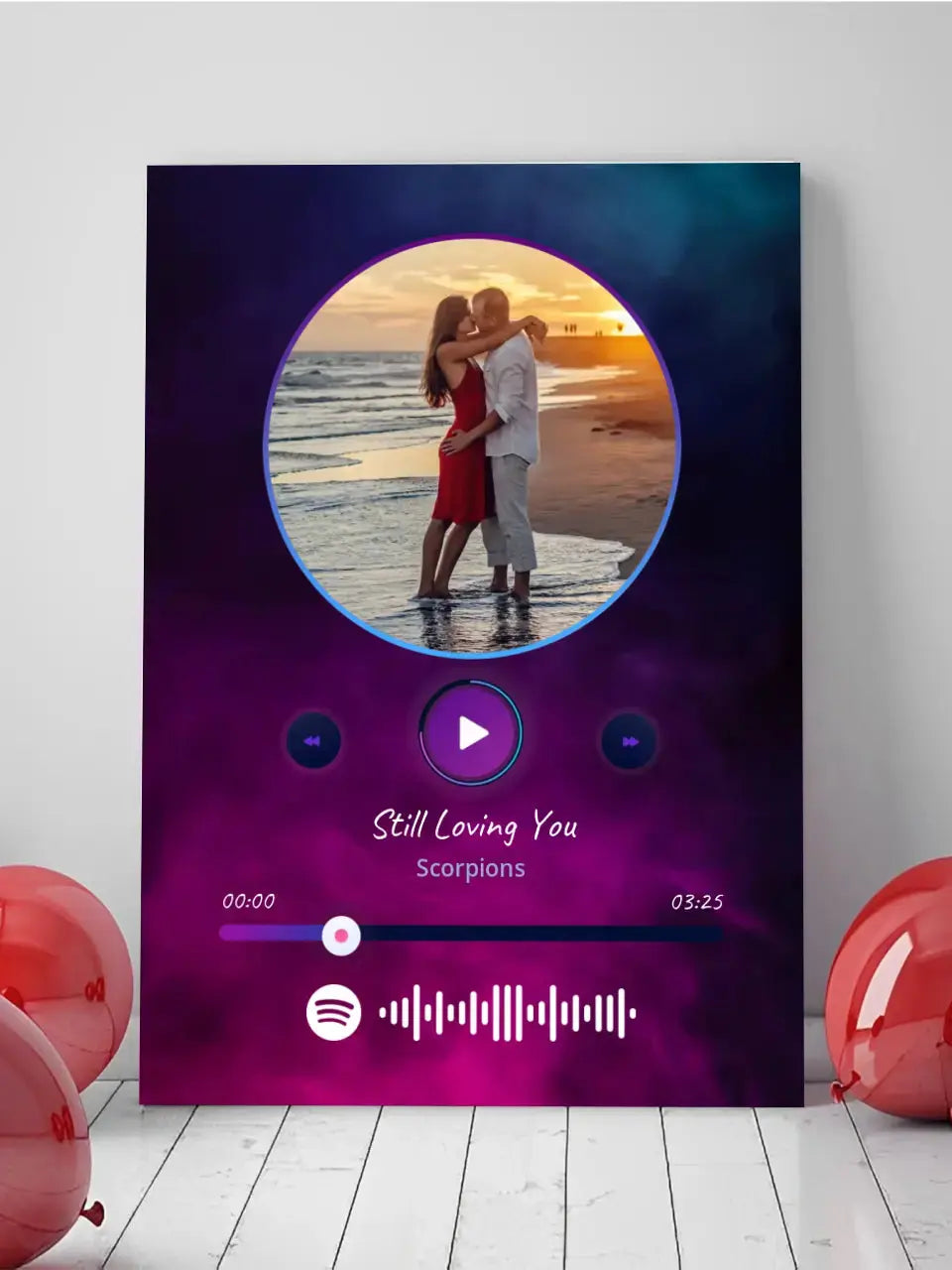 Personalizuotas Spotify muzikos grotuvas ant drobės su jūsų nuotrauka, daina ir spotify kodu  Drobe -  dovanokis.lt