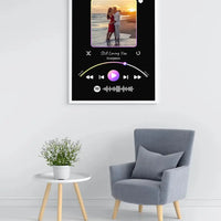 Personalizuotas Spotify muzikos grotuvo įrėmintas plakatas su jūsų nuotrauka, daina ir spotify kodu  Posteris(Plakatas) -  dovanokis.lt