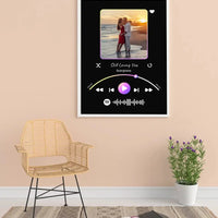 Personalizuotas Spotify muzikos grotuvo įrėmintas plakatas su jūsų nuotrauka, daina ir spotify kodu  Posteris(Plakatas) -  dovanokis.lt
