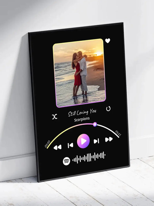 Personalizuotas Spotify muzikos grotuvo įrėmintas plakatas su jūsų nuotrauka, daina ir spotify kodu  Posteris(Plakatas) -  dovanokis.lt