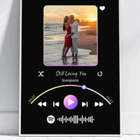 Personalizuotas Spotify muzikos grotuvo įrėmintas plakatas su jūsų nuotrauka, daina ir spotify kodu  Posteris(Plakatas) -  dovanokis.lt