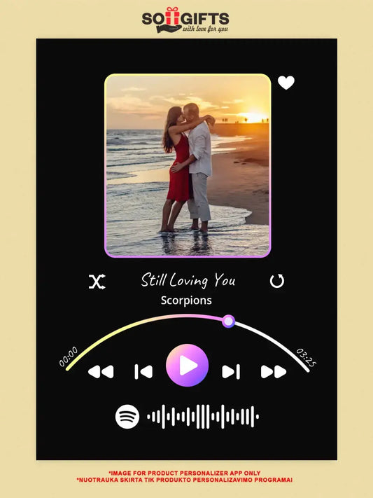 Personalizuotas Spotify muzikos grotuvas ant drobės su jūsų nuotrauka, daina ir spotify kodu  Drobe -  dovanokis.lt