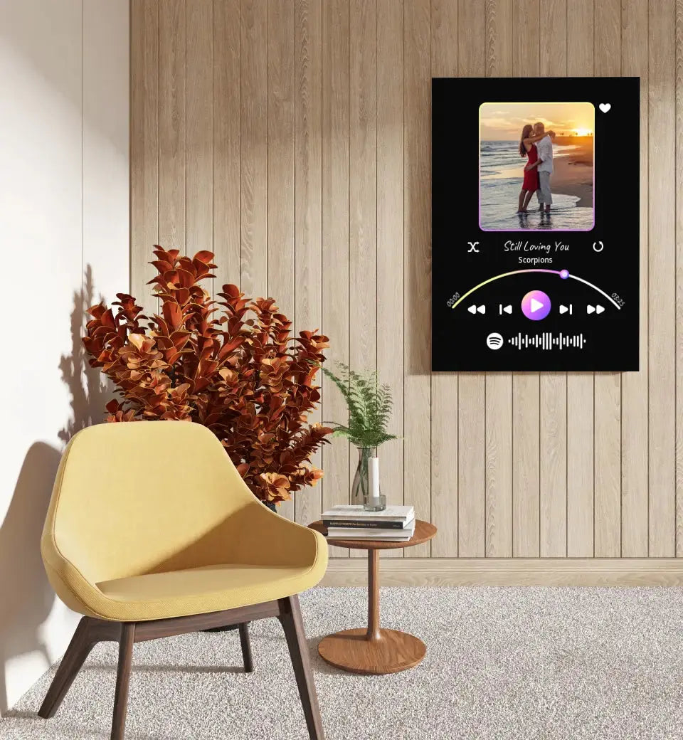 Personalizuotas Spotify muzikos grotuvas ant drobės su jūsų nuotrauka, daina ir spotify kodu  Drobe -  dovanokis.lt
