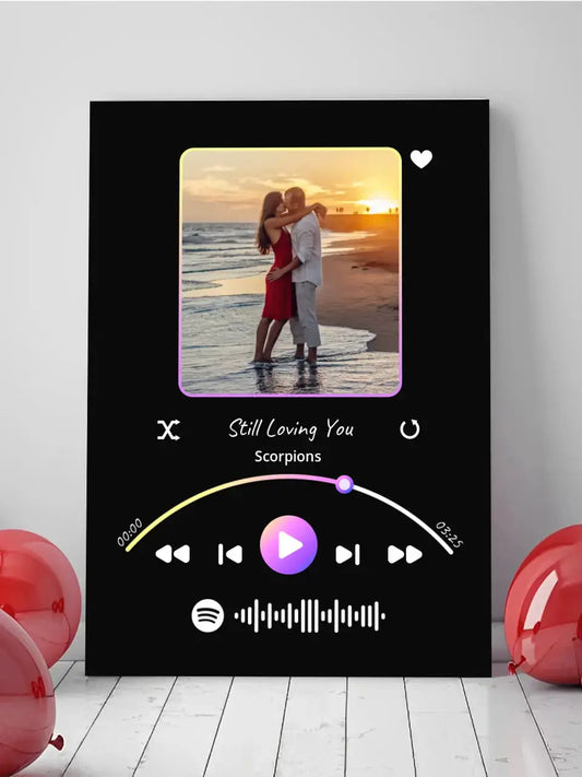 Personalizuotas Spotify muzikos grotuvas ant drobės su jūsų nuotrauka, daina ir spotify kodu  Drobe -  dovanokis.lt