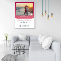 Personalizuotas Spotify muzikos grotuvo įrėmintas plakatas su jūsų nuotrauka, daina ir spotify kodu  Posteris(Plakatas) -  dovanokis.lt