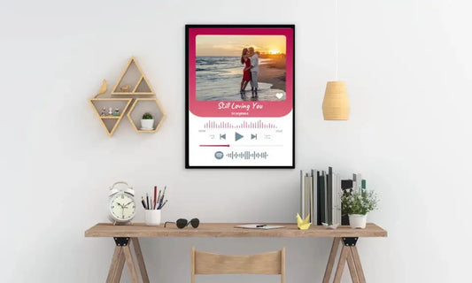 Personalizuotas Spotify muzikos grotuvo įrėmintas plakatas su jūsų nuotrauka, daina ir spotify kodu  Posteris(Plakatas) -  dovanokis.lt