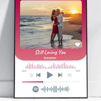 Personalizuotas Spotify muzikos grotuvo įrėmintas plakatas su jūsų nuotrauka, daina ir spotify kodu  Posteris(Plakatas) -  dovanokis.lt