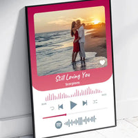 Personalizuotas Spotify muzikos grotuvo įrėmintas plakatas su jūsų nuotrauka, daina ir spotify kodu  Posteris(Plakatas) -  dovanokis.lt