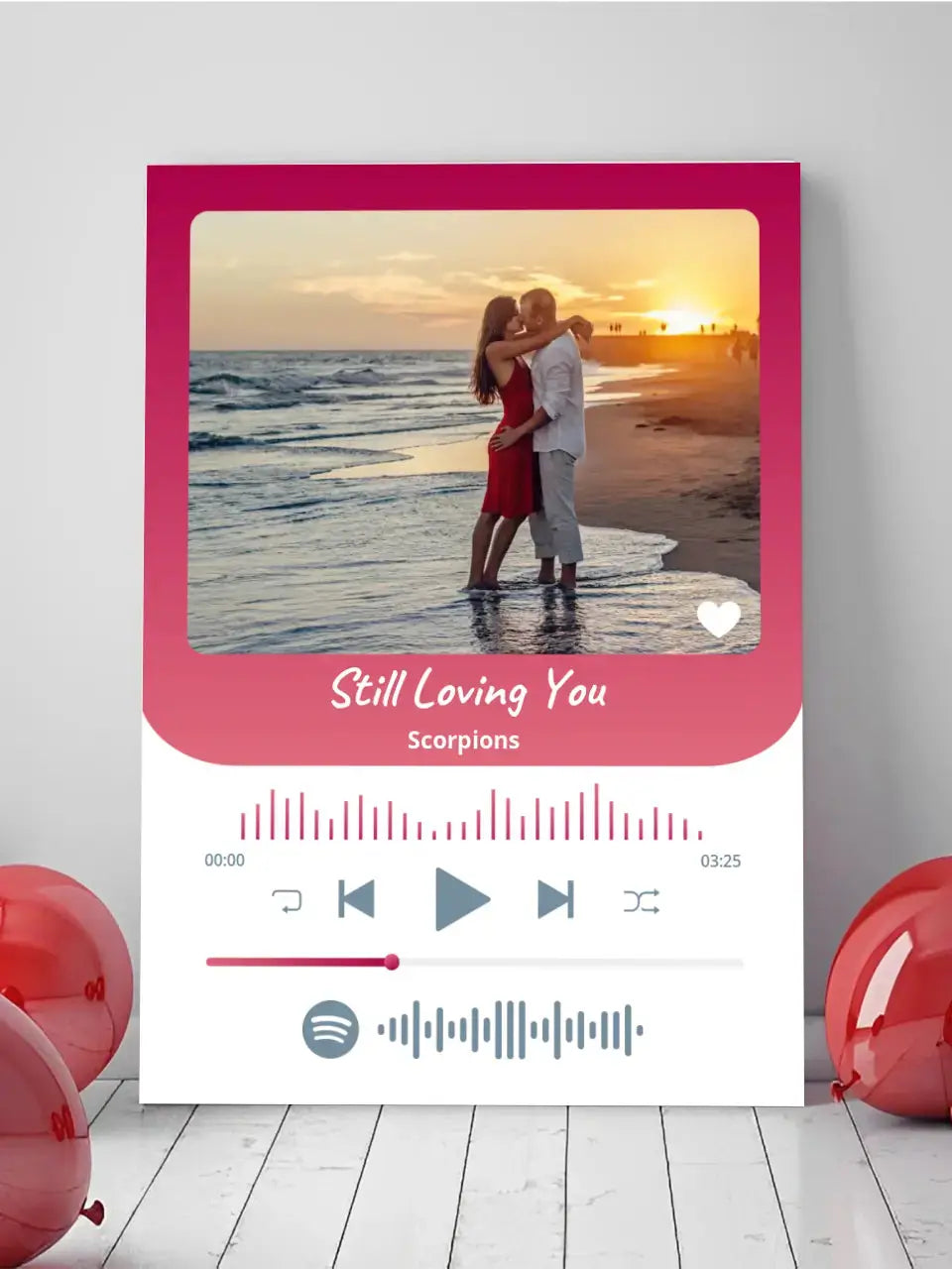 Personalizuotas Spotify muzikos grotuvas ant drobės su jūsų nuotrauka, daina ir spotify kodu  Drobe -  dovanokis.lt