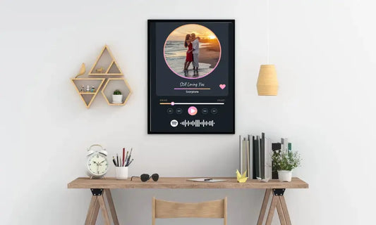 Personalizuotas Spotify muzikos grotuvo įrėmintas plakatas su jūsų nuotrauka, daina ir spotify kodu  Posteris(Plakatas) -  dovanokis.lt