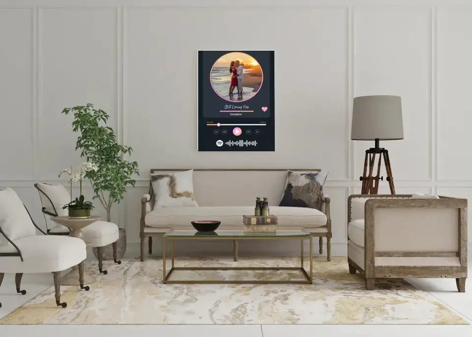 Personalizuotas Spotify muzikos grotuvas ant drobės su jūsų nuotrauka, daina ir spotify kodu  Drobe -  dovanokis.lt