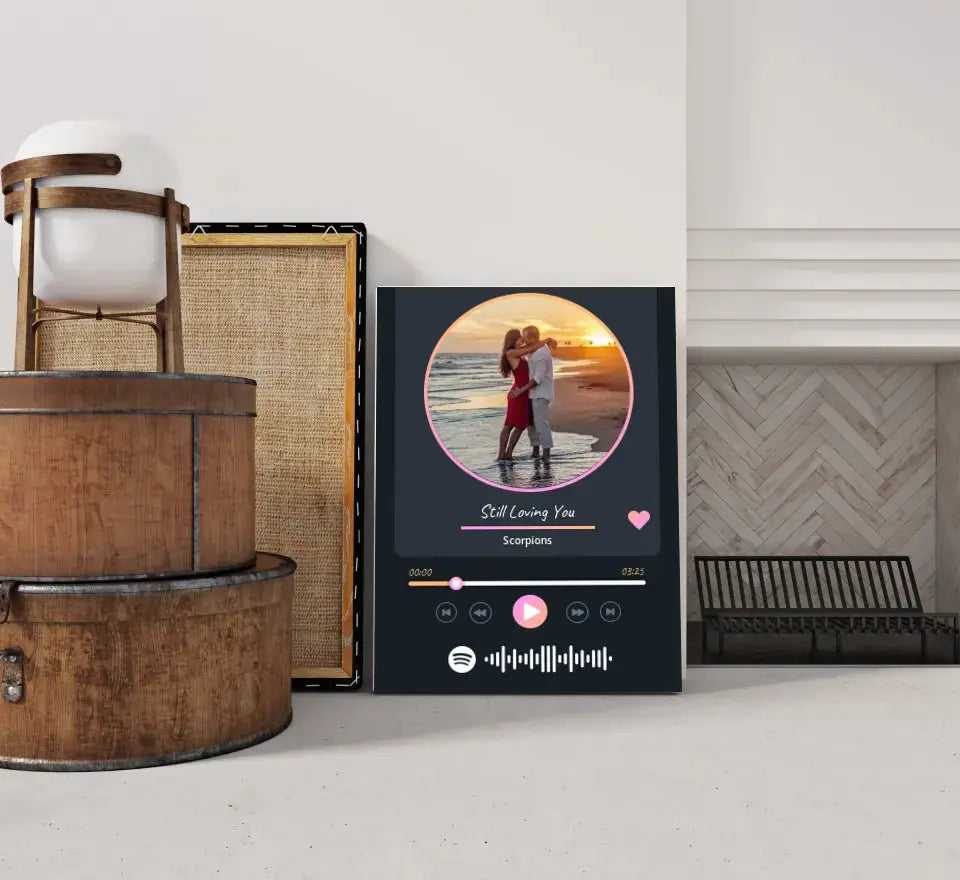 Personalizuotas Spotify muzikos grotuvas ant drobės su jūsų nuotrauka, daina ir spotify kodu  Drobe -  dovanokis.lt