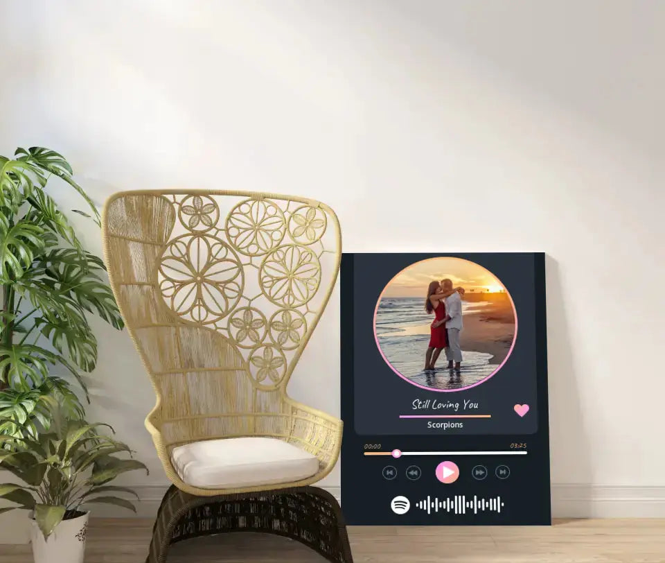 Personalizuotas Spotify muzikos grotuvas ant drobės su jūsų nuotrauka, daina ir spotify kodu  Drobe -  dovanokis.lt