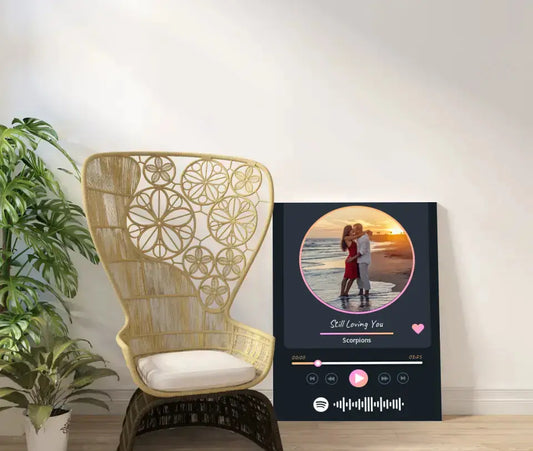 Personalizuotas Spotify muzikos grotuvas ant drobės su jūsų nuotrauka, daina ir spotify kodu  Drobe -  dovanokis.lt