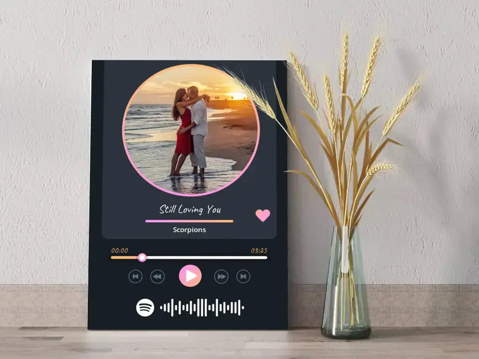 Personalizuotas Spotify muzikos grotuvas ant drobės su jūsų nuotrauka, daina ir spotify kodu  Drobe -  dovanokis.lt