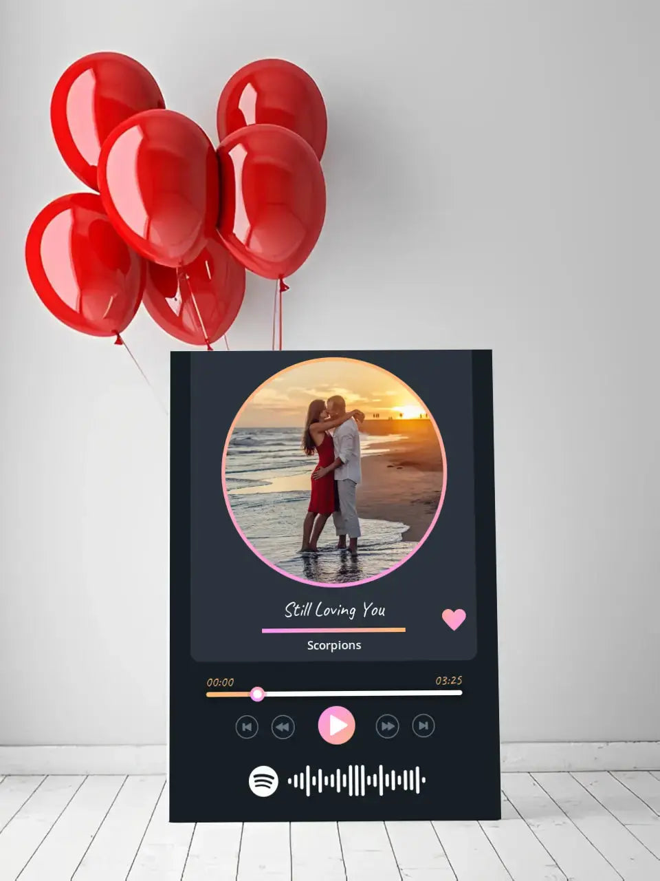 Personalizuotas Spotify muzikos grotuvas ant drobės su jūsų nuotrauka, daina ir spotify kodu  Drobe -  dovanokis.lt