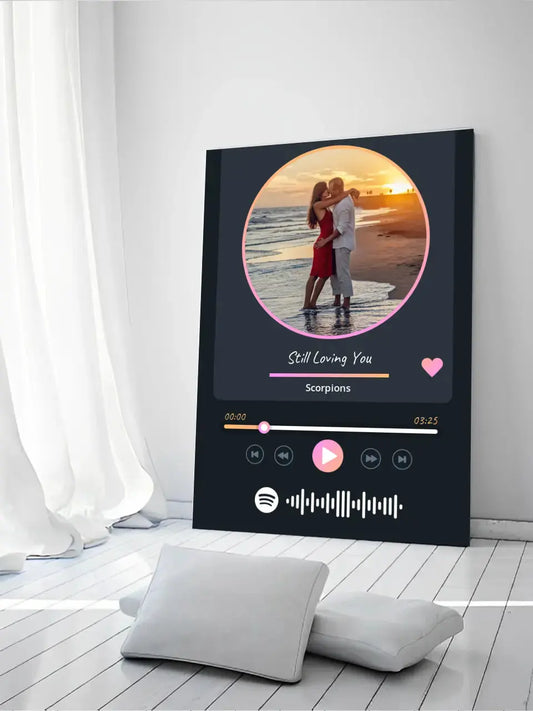 Personalizuotas Spotify muzikos grotuvas ant drobės su jūsų nuotrauka, daina ir spotify kodu  Drobe -  dovanokis.lt