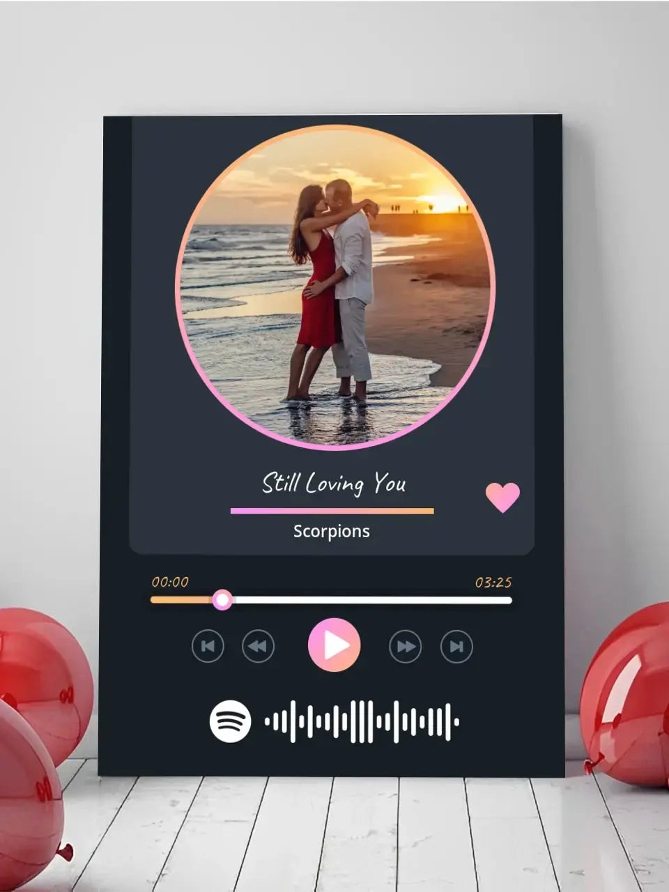 Personalizuotas Spotify muzikos grotuvas ant drobės su jūsų nuotrauka, daina ir spotify kodu  Drobe -  dovanokis.lt
