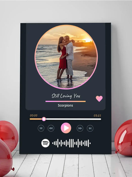 Personalizuotas Spotify muzikos grotuvas ant drobės su jūsų nuotrauka, daina ir spotify kodu  Drobe -  dovanokis.lt