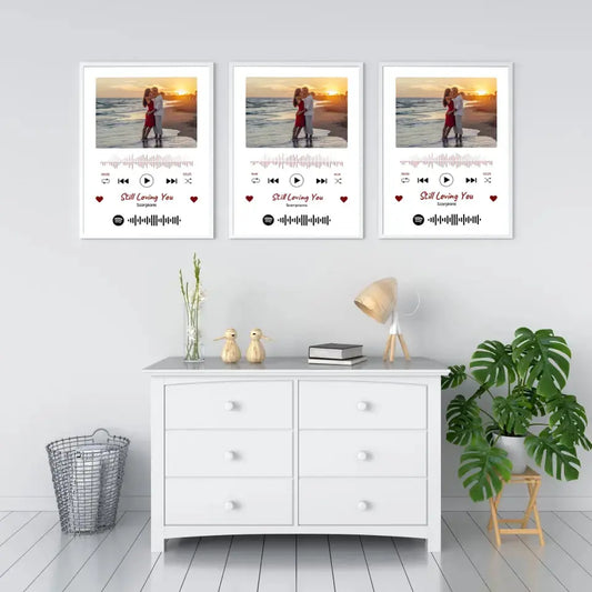 Personalizuotas Spotify muzikos grotuvo įrėmintas plakatas su jūsų nuotrauka, daina ir spotify kodu  Posteris(Plakatas) -  dovanokis.lt