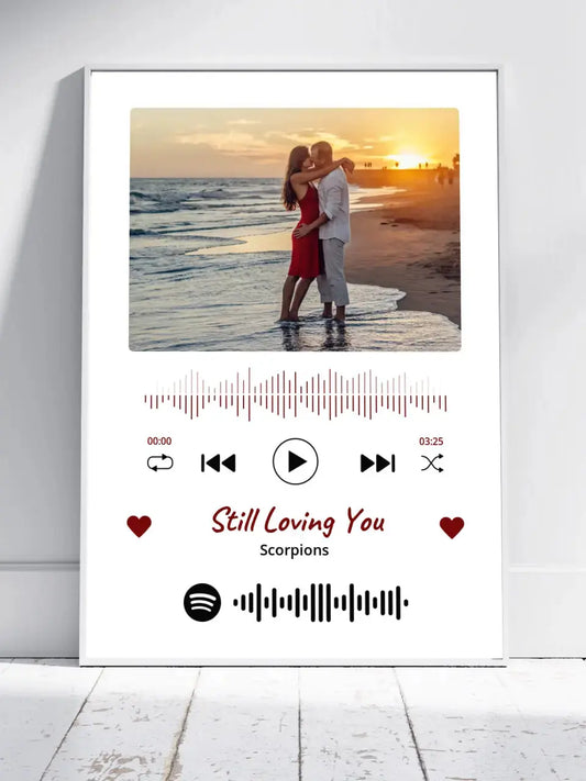 Personalizuotas Spotify muzikos grotuvo įrėmintas plakatas su jūsų nuotrauka, daina ir spotify kodu  Posteris(Plakatas) -  dovanokis.lt
