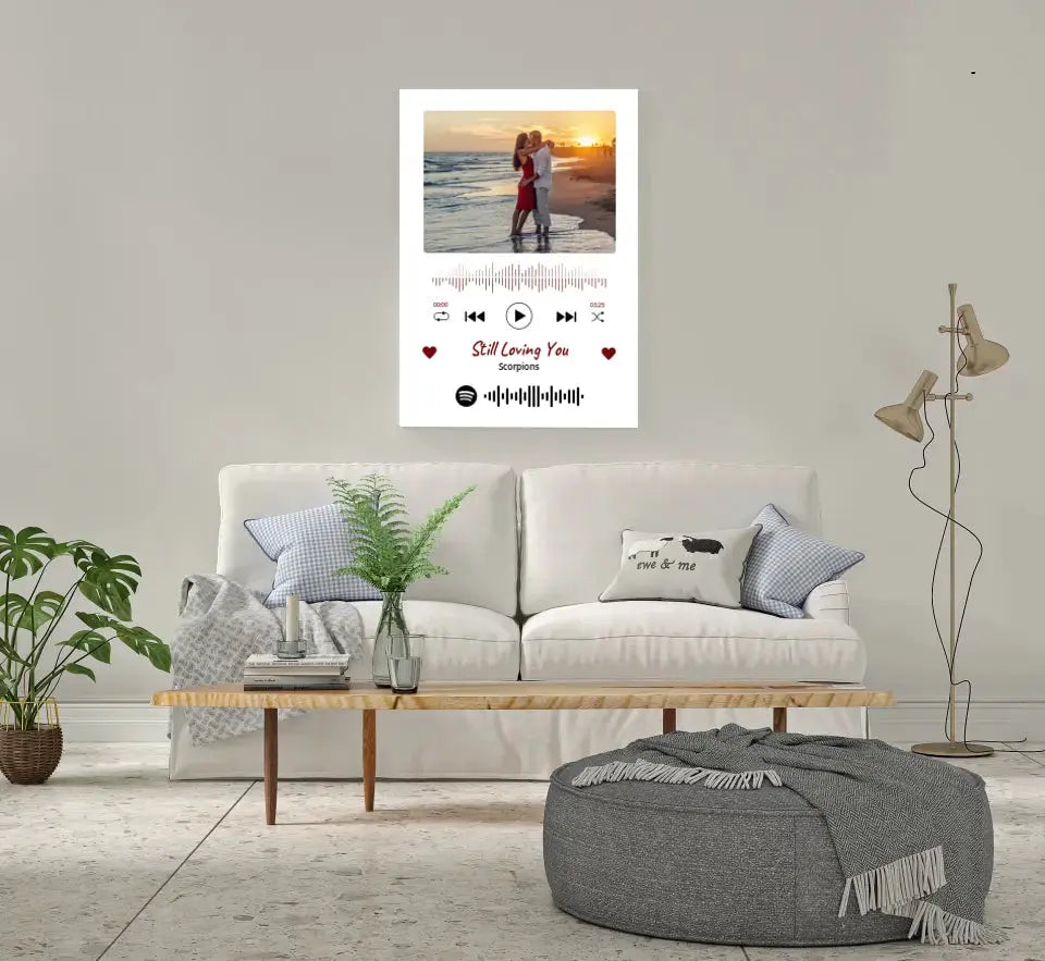 Personalizuotas Spotify muzikos grotuvas ant drobės su jūsų nuotrauka, daina ir spotify kodu  Drobe -  dovanokis.lt