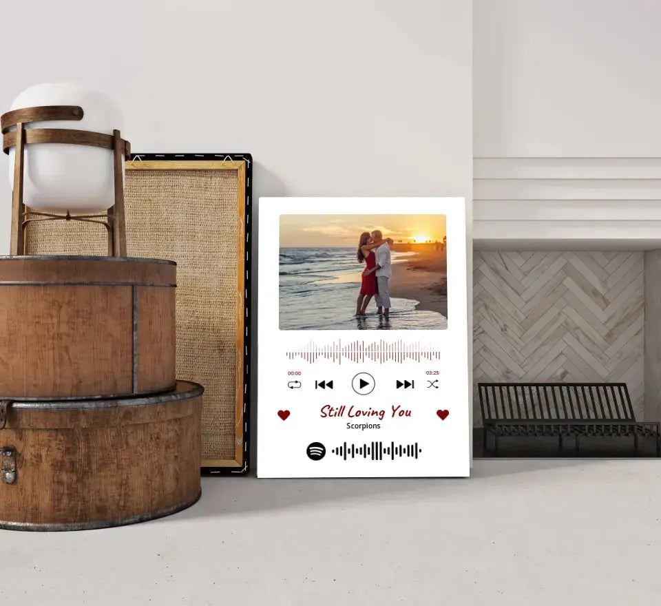 Personalizuotas Spotify muzikos grotuvas ant drobės su jūsų nuotrauka, daina ir spotify kodu  Drobe -  dovanokis.lt