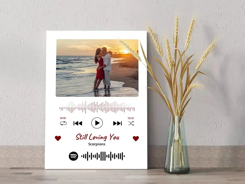 Personalizuotas Spotify muzikos grotuvas ant drobės su jūsų nuotrauka, daina ir spotify kodu  Drobe -  dovanokis.lt