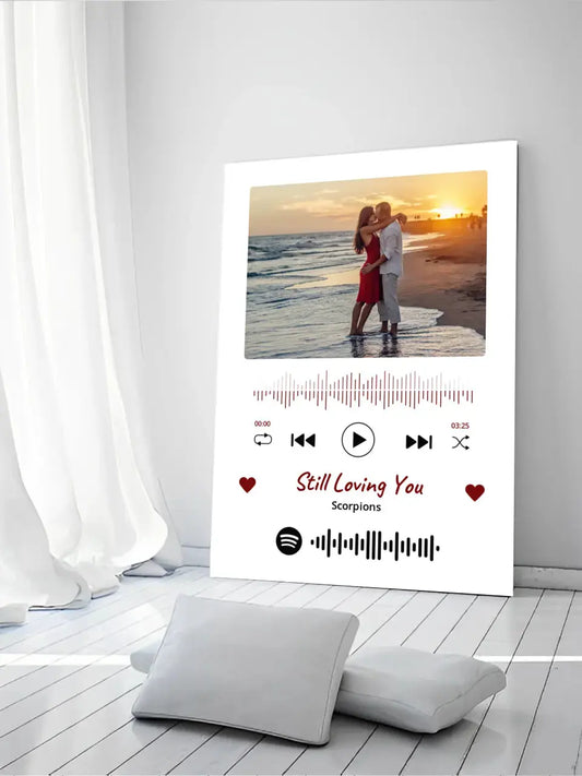 Personalizuotas Spotify muzikos grotuvas ant drobės su jūsų nuotrauka, daina ir spotify kodu  Drobe -  dovanokis.lt