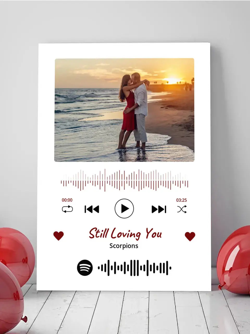 Personalizuotas Spotify muzikos grotuvas ant drobės su jūsų nuotrauka, daina ir spotify kodu  Drobe -  dovanokis.lt