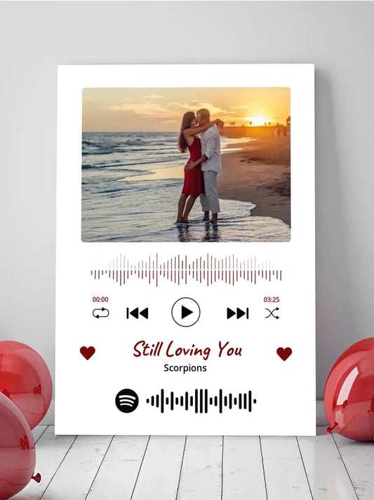 Personalizuotas Spotify muzikos grotuvas ant drobės su jūsų nuotrauka, daina ir spotify kodu  Drobe -  dovanokis.lt