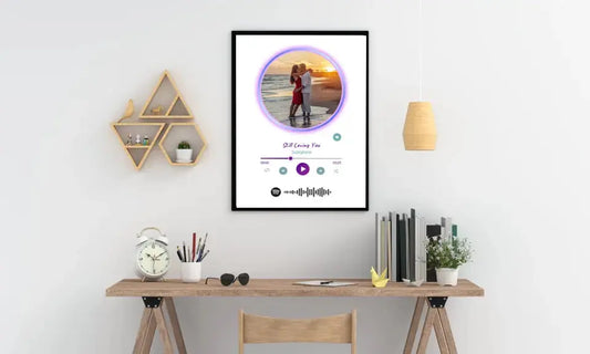 Personalizuotas Spotify muzikos grotuvo įrėmintas plakatas su jūsų nuotrauka, daina ir spotify kodu  Posteris(Plakatas) -  dovanokis.lt