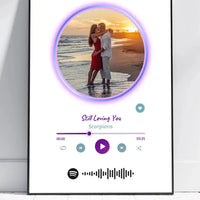 Personalizuotas Spotify muzikos grotuvo įrėmintas plakatas su jūsų nuotrauka, daina ir spotify kodu  Posteris(Plakatas) -  dovanokis.lt