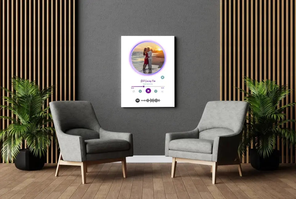 Personalizuotas Spotify muzikos grotuvas ant drobės su jūsų nuotrauka, daina ir spotify kodu  Drobe -  dovanokis.lt