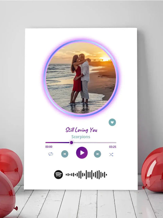 Personalizuotas Spotify muzikos grotuvas ant drobės su jūsų nuotrauka, daina ir spotify kodu  Drobe -  dovanokis.lt