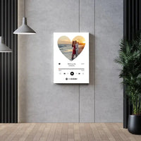 Personalizuotas Spotify muzikos grotuvas ant drobės su jūsų nuotrauka širdelės formos, daina ir spotify kodu  Drobe -  dovanokis.lt