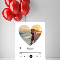 Personalizuotas Spotify muzikos grotuvas ant drobės su jūsų nuotrauka širdelės formos, daina ir spotify kodu  Drobe -  dovanokis.lt