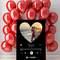 Personalizuotas Spotify muzikos grotuvas ant drobės su jūsų nuotrauka širdelės formos, daina ir spotify kodu  Drobe -  dovanokis.lt