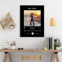 Personalizuotas Spotify muzikos grotuvo įrėmintas plakatas su jūsų nuotrauka, daina ir spotify kodu  Posteris(Plakatas) -  dovanokis.lt