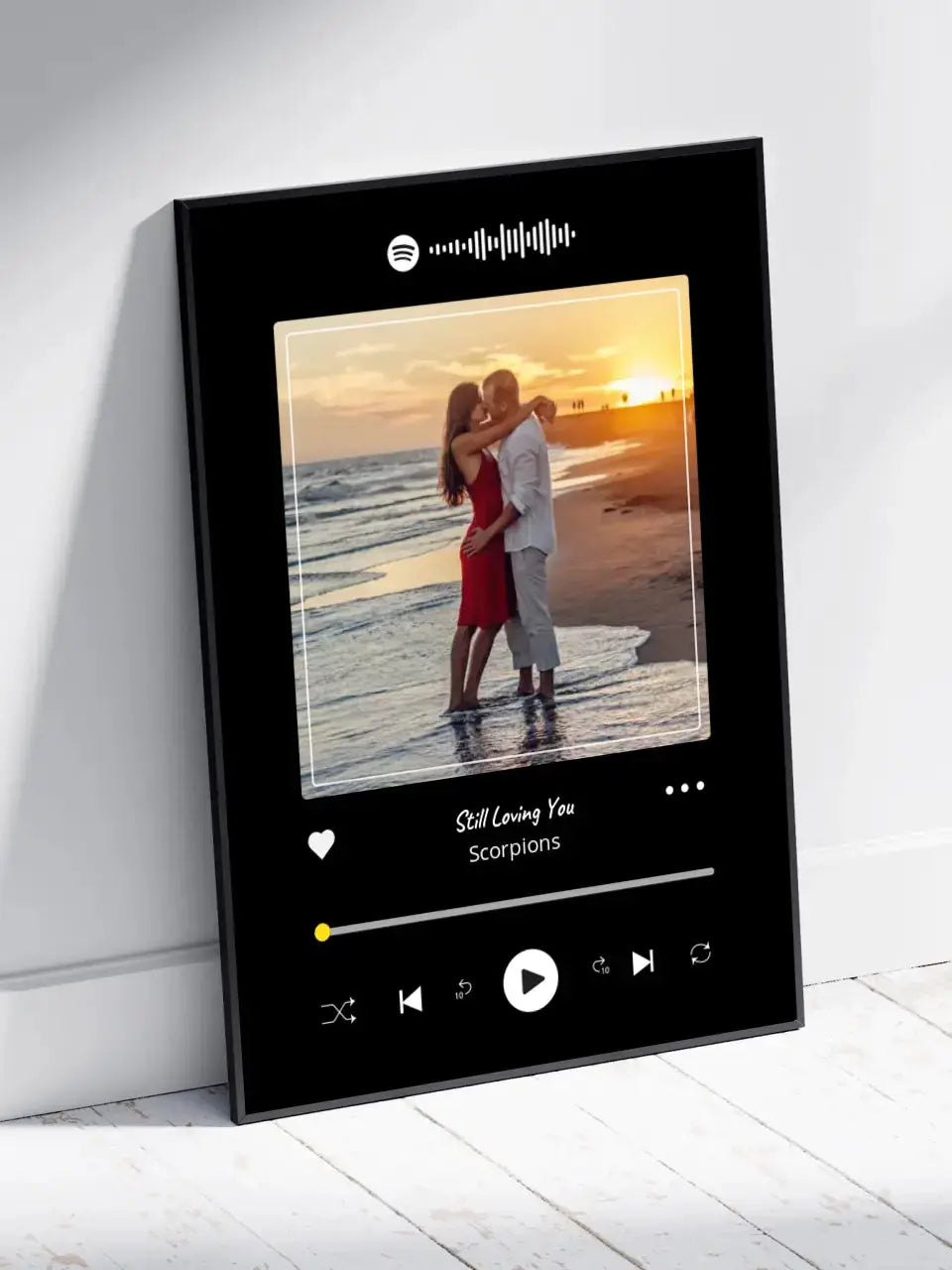 Personalizuotas Spotify muzikos grotuvo įrėmintas plakatas su jūsų nuotrauka, daina ir spotify kodu  Posteris(Plakatas) -  dovanokis.lt