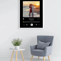 Personalizuotas Spotify muzikos grotuvo įrėmintas plakatas su jūsų nuotrauka, daina ir spotify kodu  Posteris(Plakatas) -  dovanokis.lt
