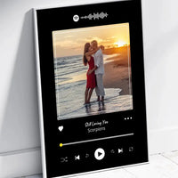 Personalizuotas Spotify muzikos grotuvo įrėmintas plakatas su jūsų nuotrauka, daina ir spotify kodu  Posteris(Plakatas) -  dovanokis.lt