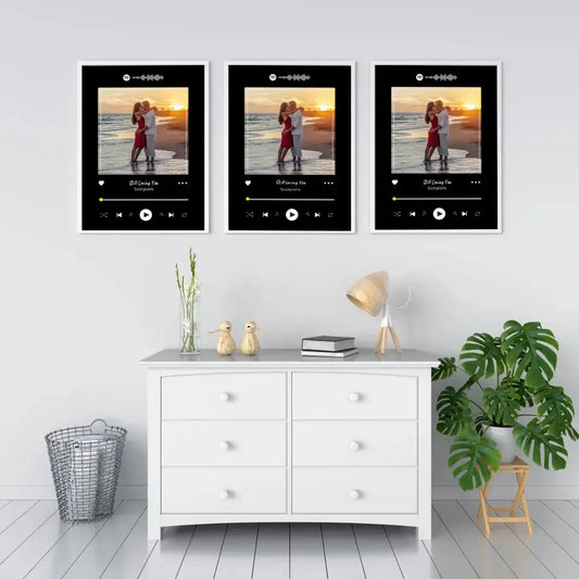 Personalizuotas Spotify muzikos grotuvo įrėmintas plakatas su jūsų nuotrauka, daina ir spotify kodu  Posteris(Plakatas) -  dovanokis.lt