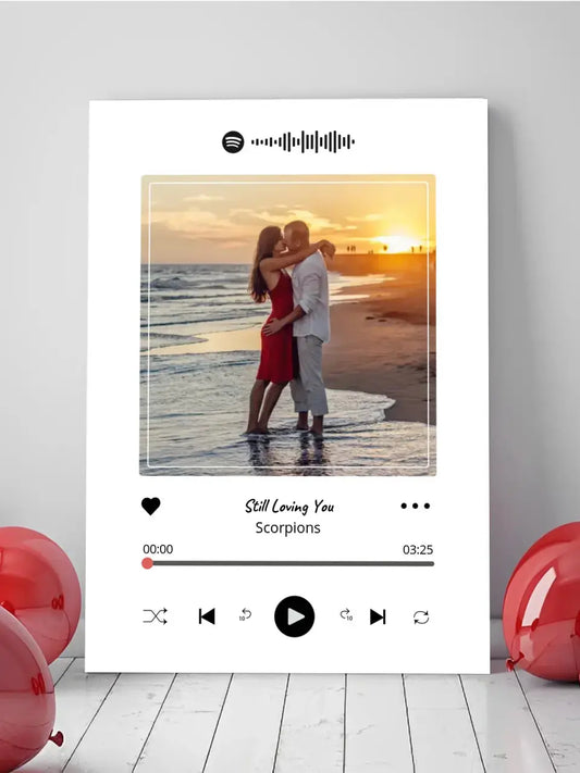 Personalizuotas Spotify muzikos grotuvas ant drobės su jūsų nuotrauka, daina ir spotify kodu  Drobe -  dovanokis.lt