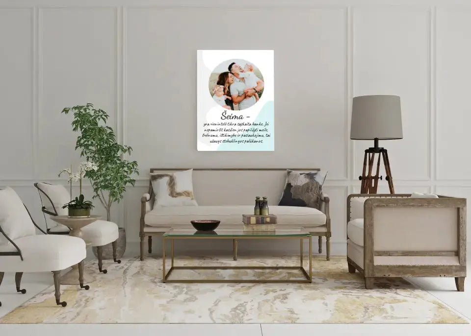 Personalizuotas šeimos spaudinys ant drobės su jūsų nuotrauka  Drobe -  dovanokis.lt